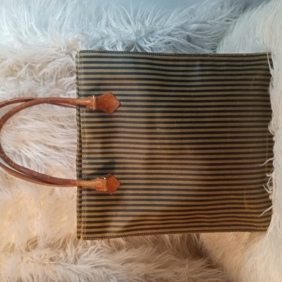 VINTAGE FENDI PENGUIN STRIPED TOTE BAG - Picture 11 of 17